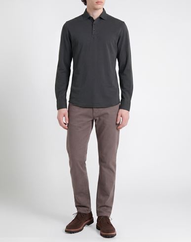 R3d Wöôd Man Polo shirt Charcoal Size S Cotton, Elastane
