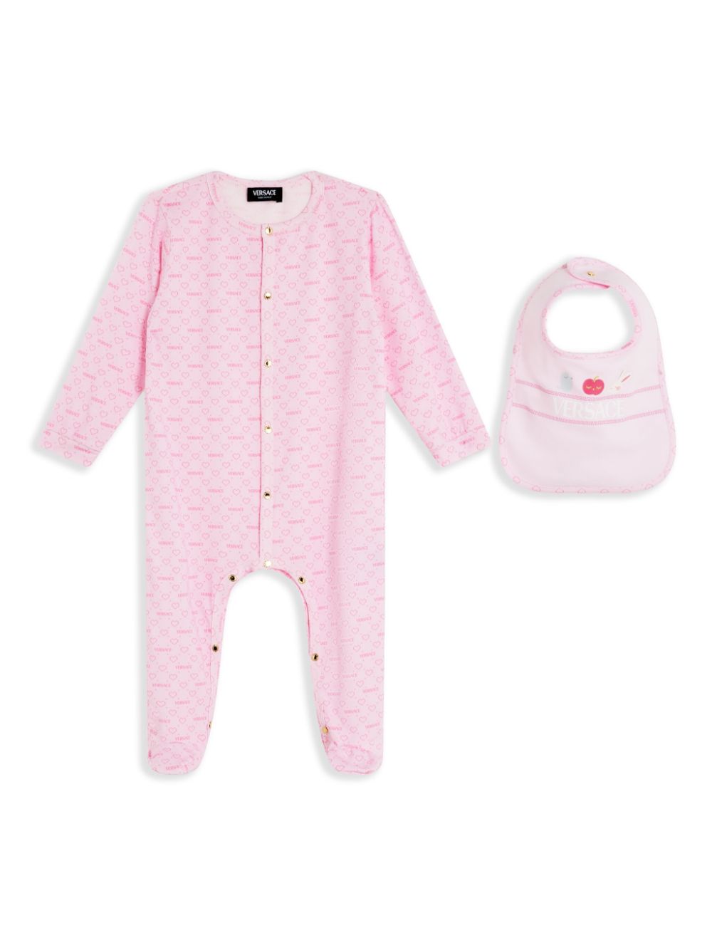Logo print babywear set - Pink