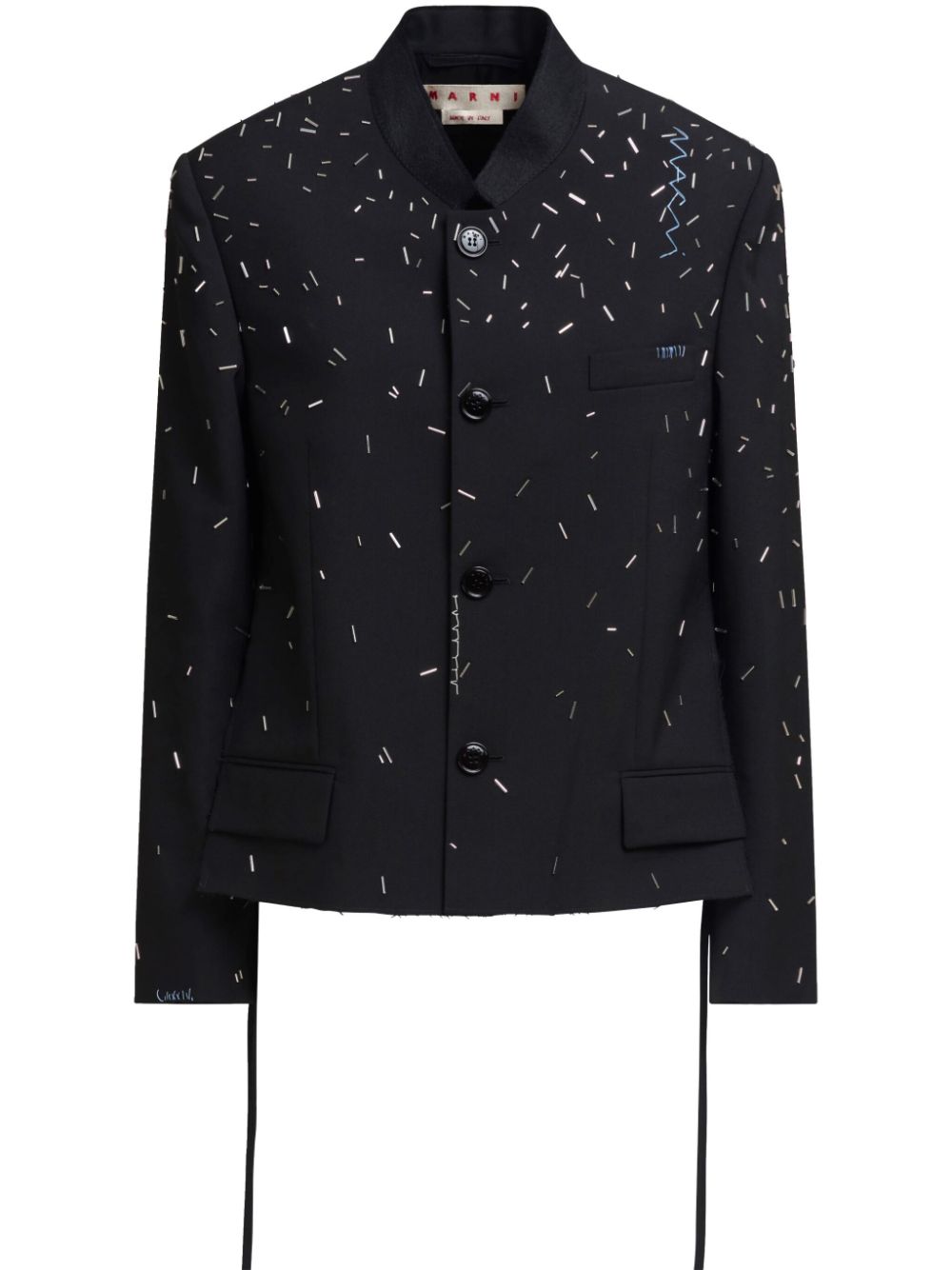 Bead-embellished jacket - Black