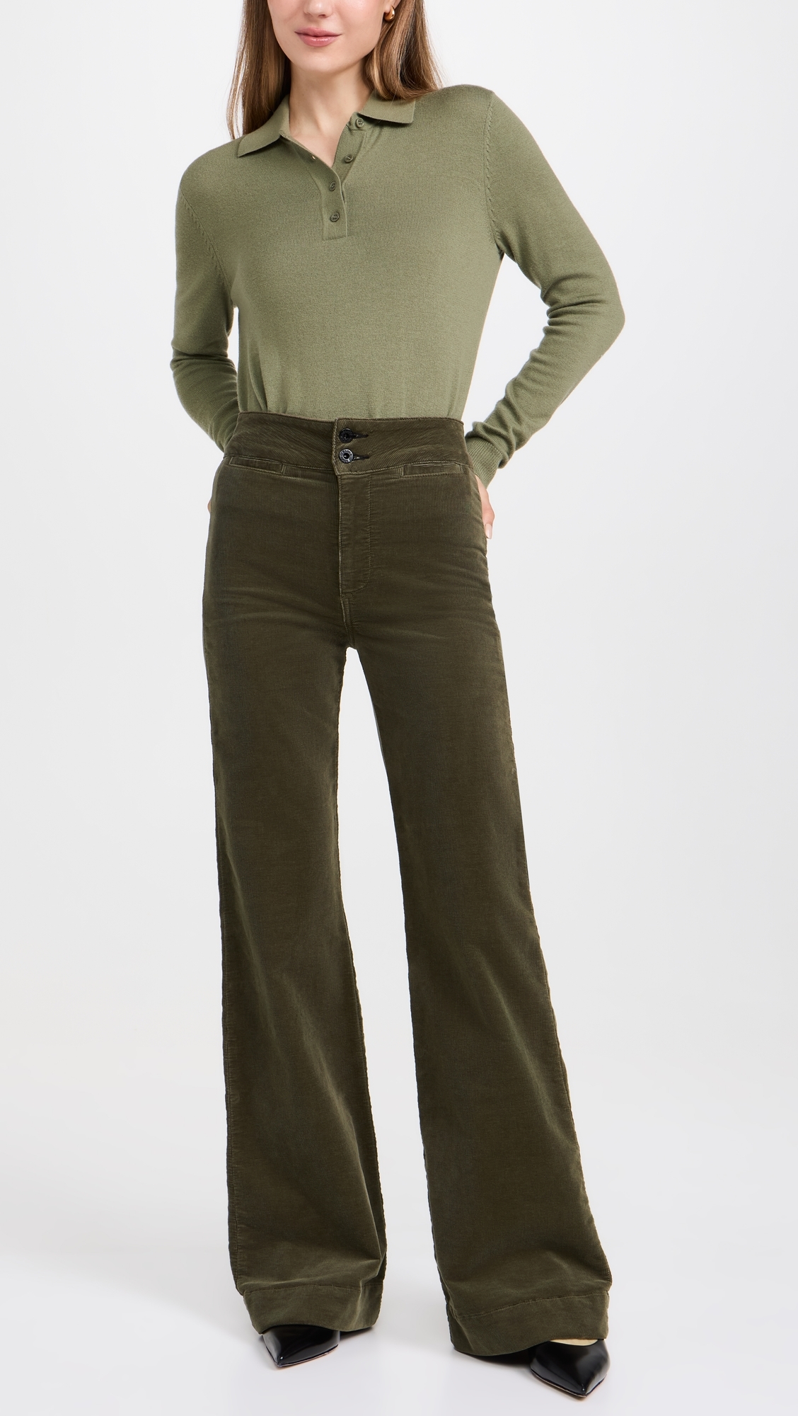 Brighton Wide Leg Jeans Safari Green