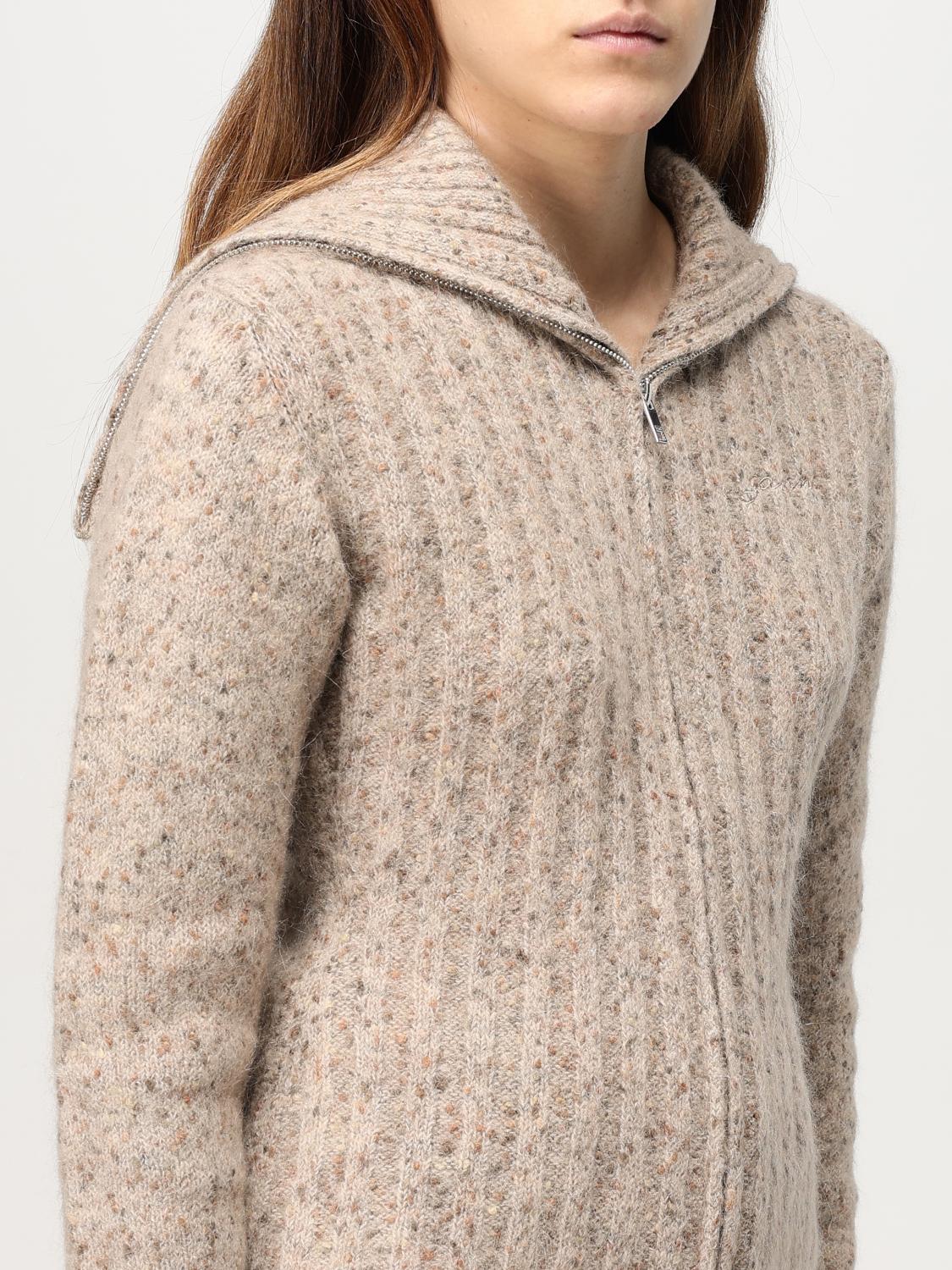 Spread-collar cardigan - Neutrals
