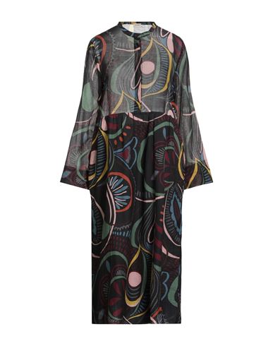 Woman Midi dress Black Size XS Cotton, Silk