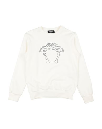 Kid Girl Sweatshirt White Size 12 Cotton, Viscose, Polyester, Glass, Crystal