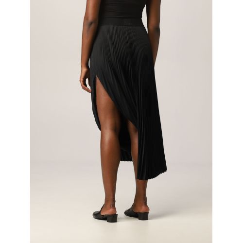 4G asymmetric pleated skirt - Black