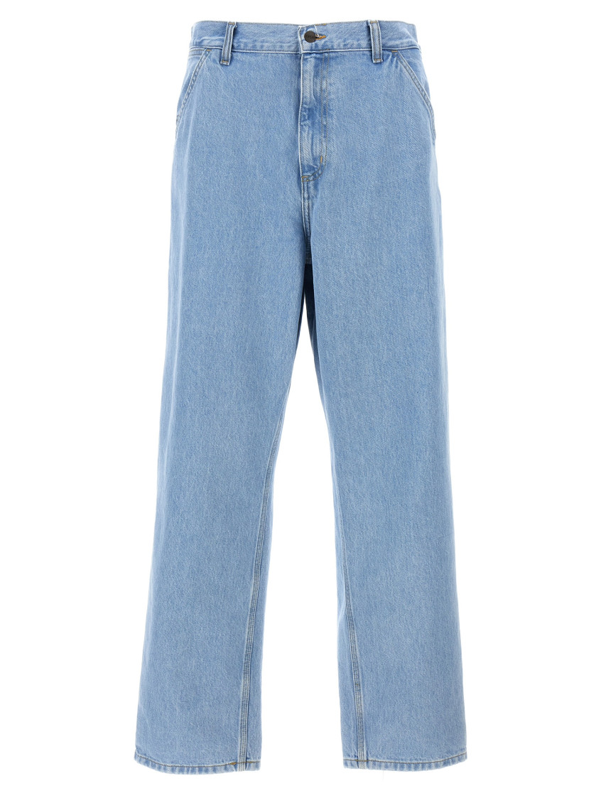 -Single Knee Jeans Celeste-Uomo