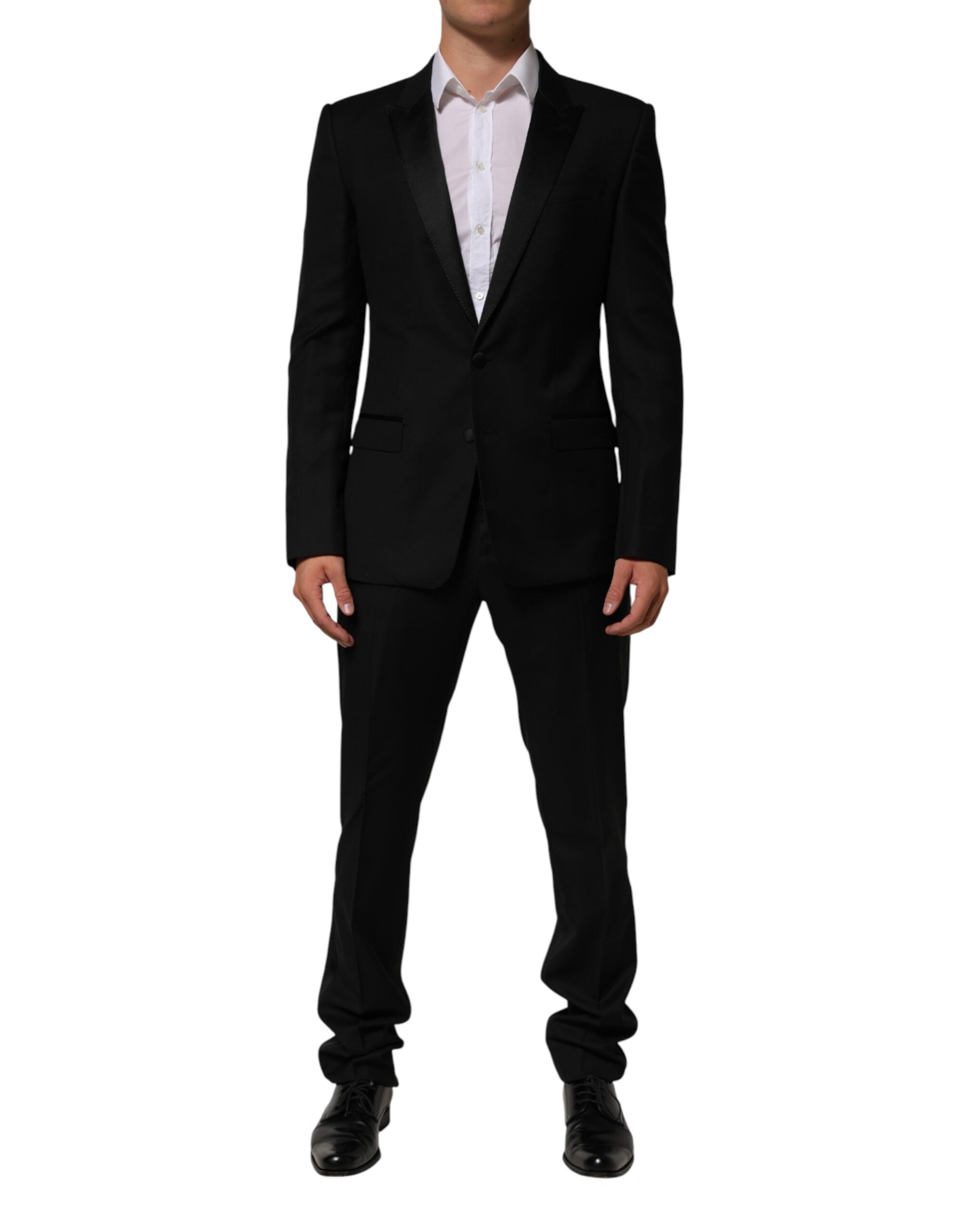 Two-Button Wool Suit — Black