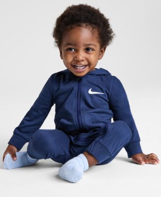 Baby Essentials Hooded French Terry Coverall 3 Pack Core Ankle Gripper Socks