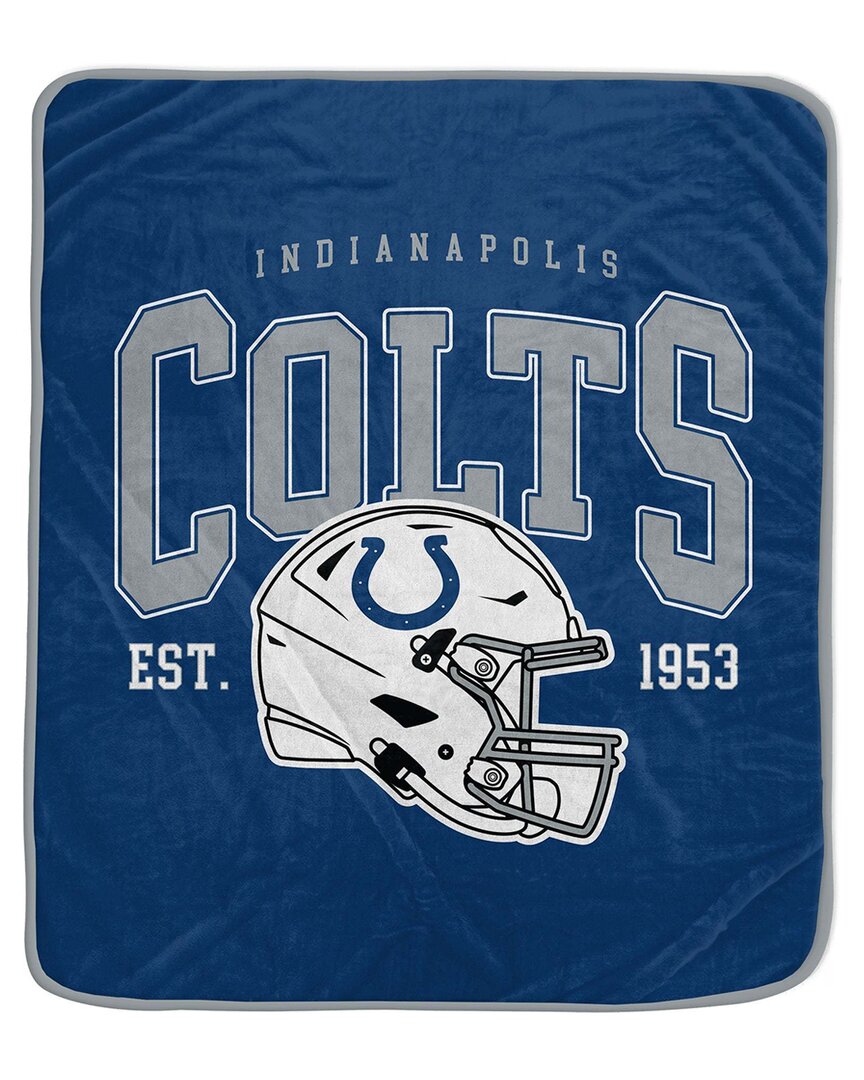 Indianapolis Colts Nfl Team Vintage Helmet Fleece Throw