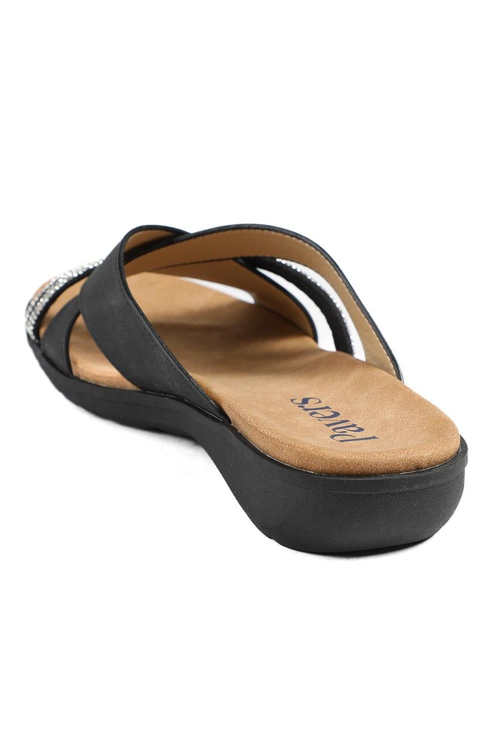 Pavers Lightweight Slip On Mule Sandals In Black
