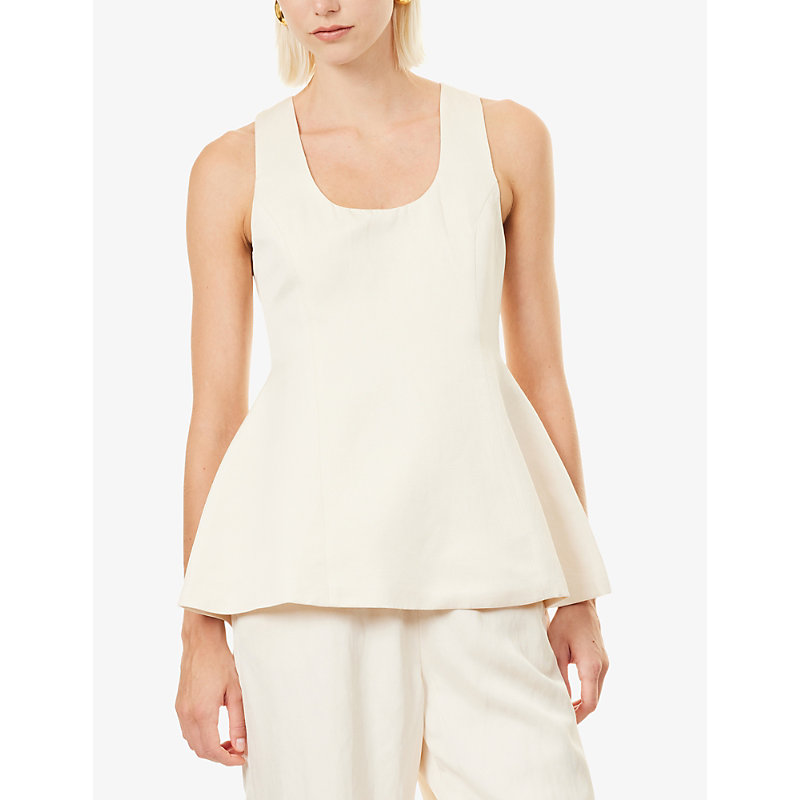Womens Volume Sleeveless Woven Top