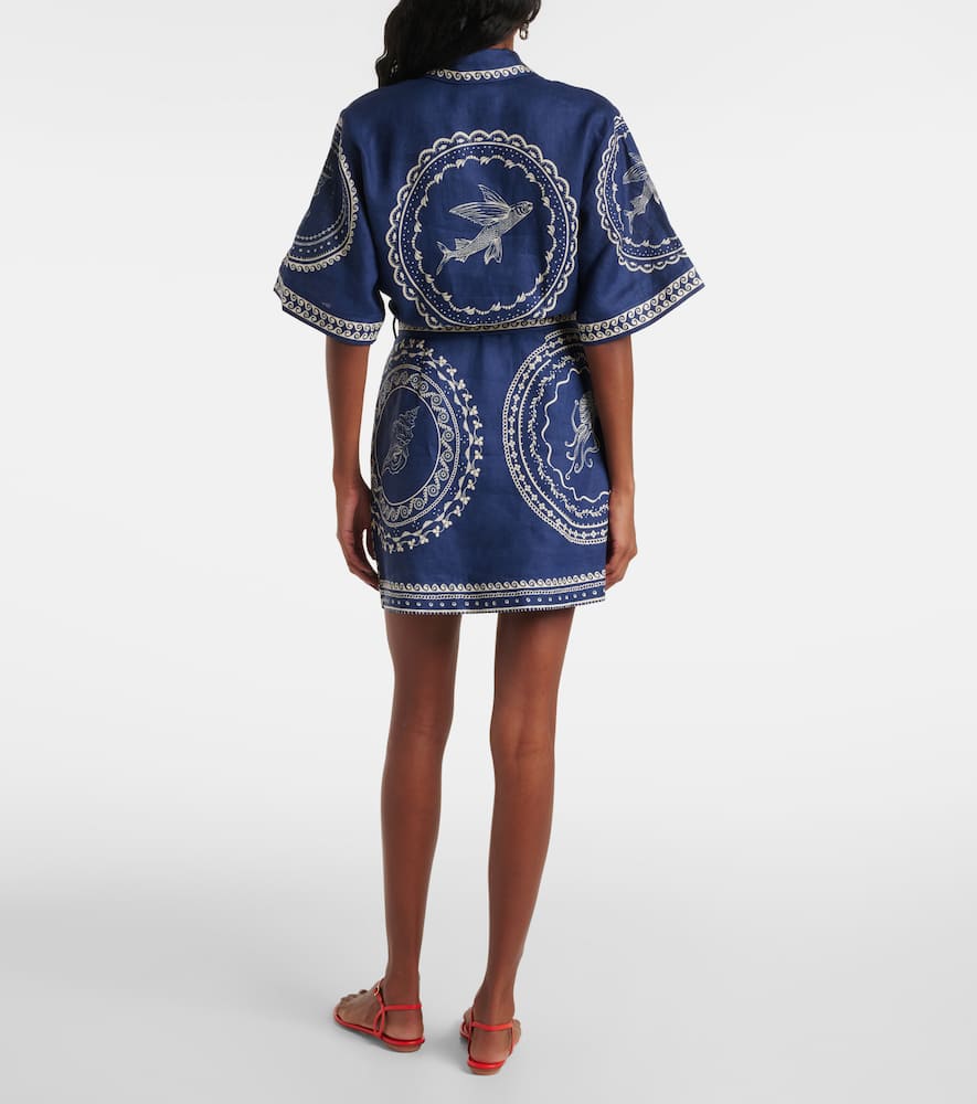 Alémais Oceane linen minidress