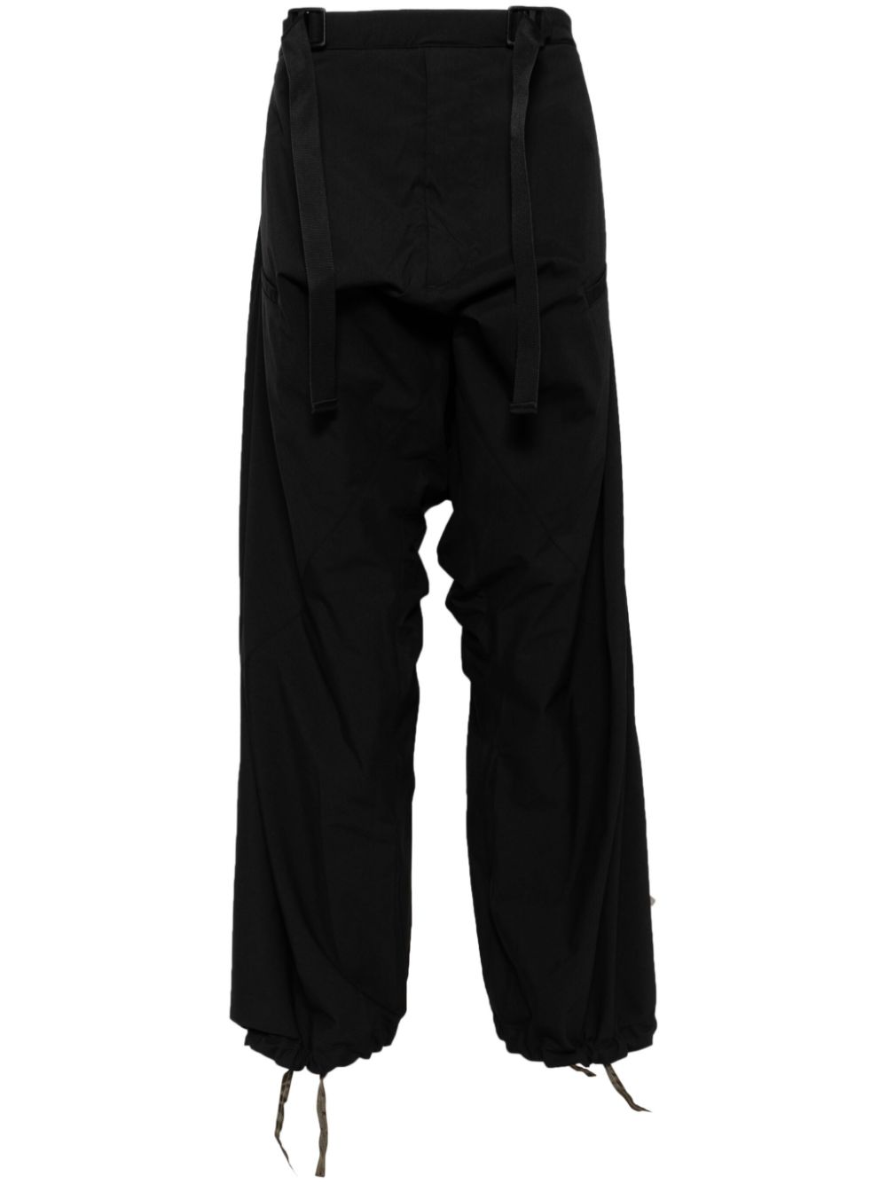 P30BL-E drop-crotch trousers - Black