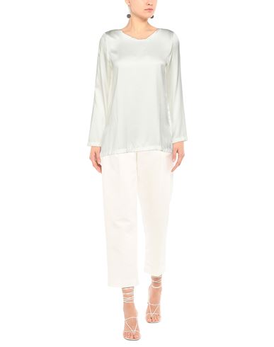 Malìparmi Woman Top Ivory Size 6 Silk, Elastic fibres