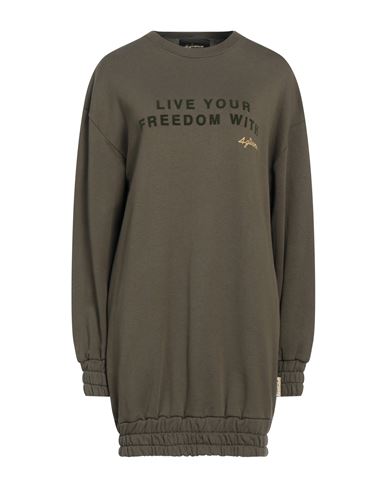 4giveness Woman Sweatshirt Military green Size S Cotton