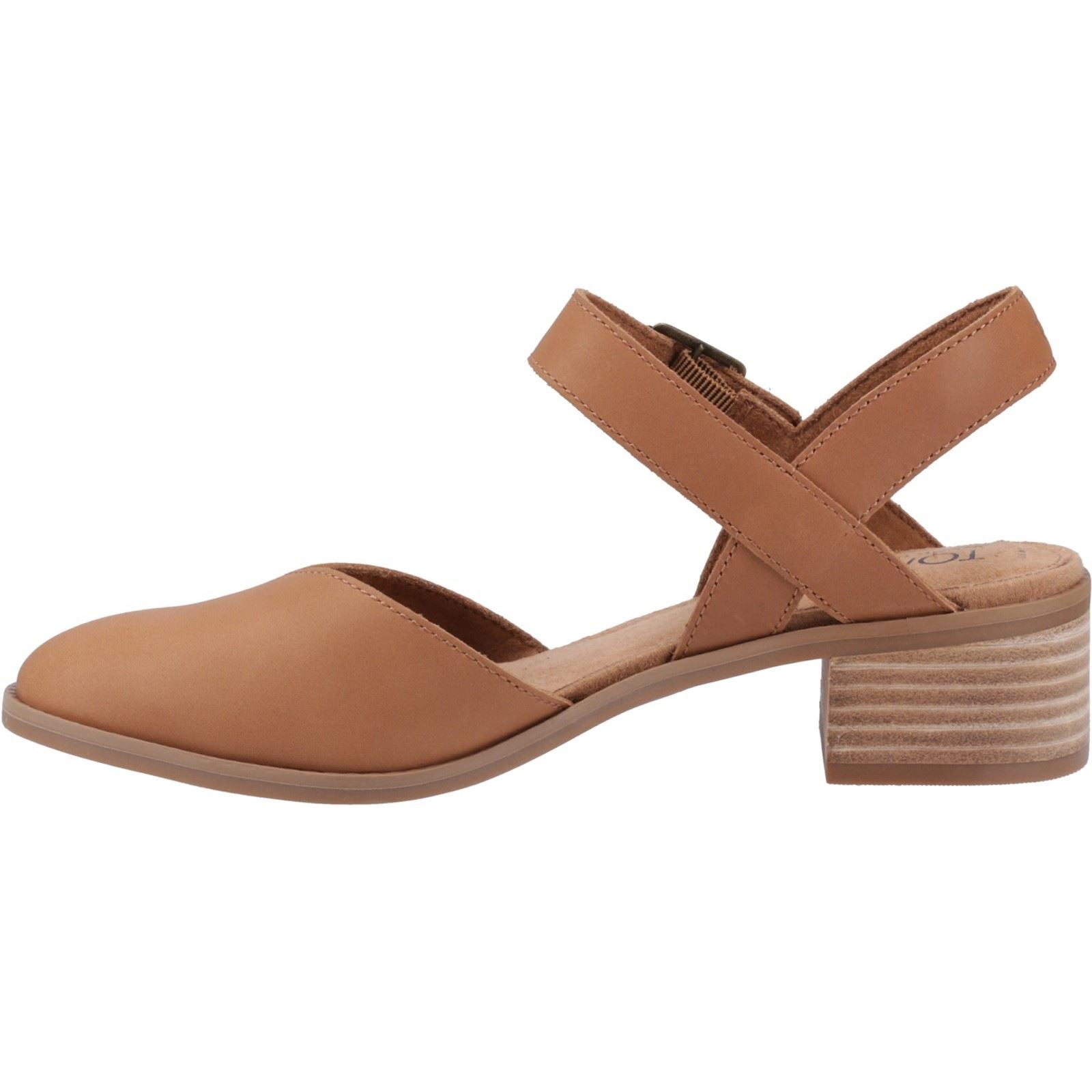 Toms Jaclyn Leather Women's Brown Sugar Round Slingback Hee