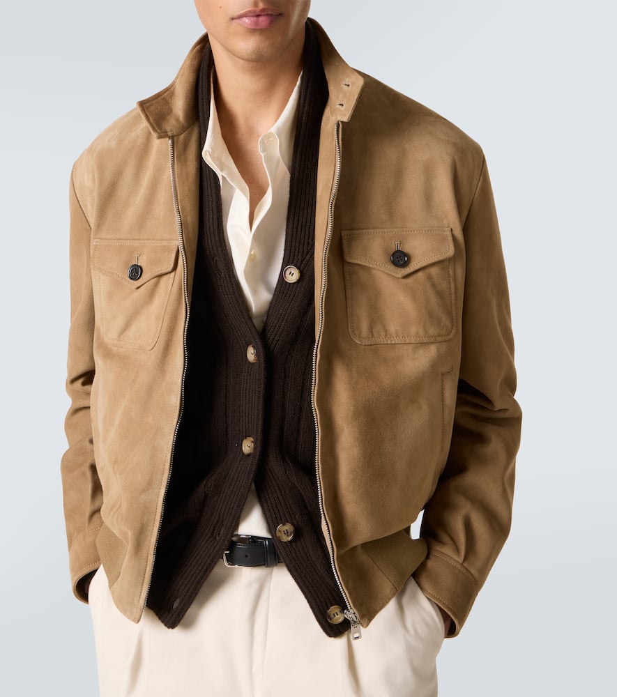 Suede bomber jacket