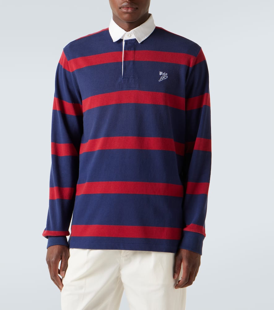 Striped cotton polo shirt