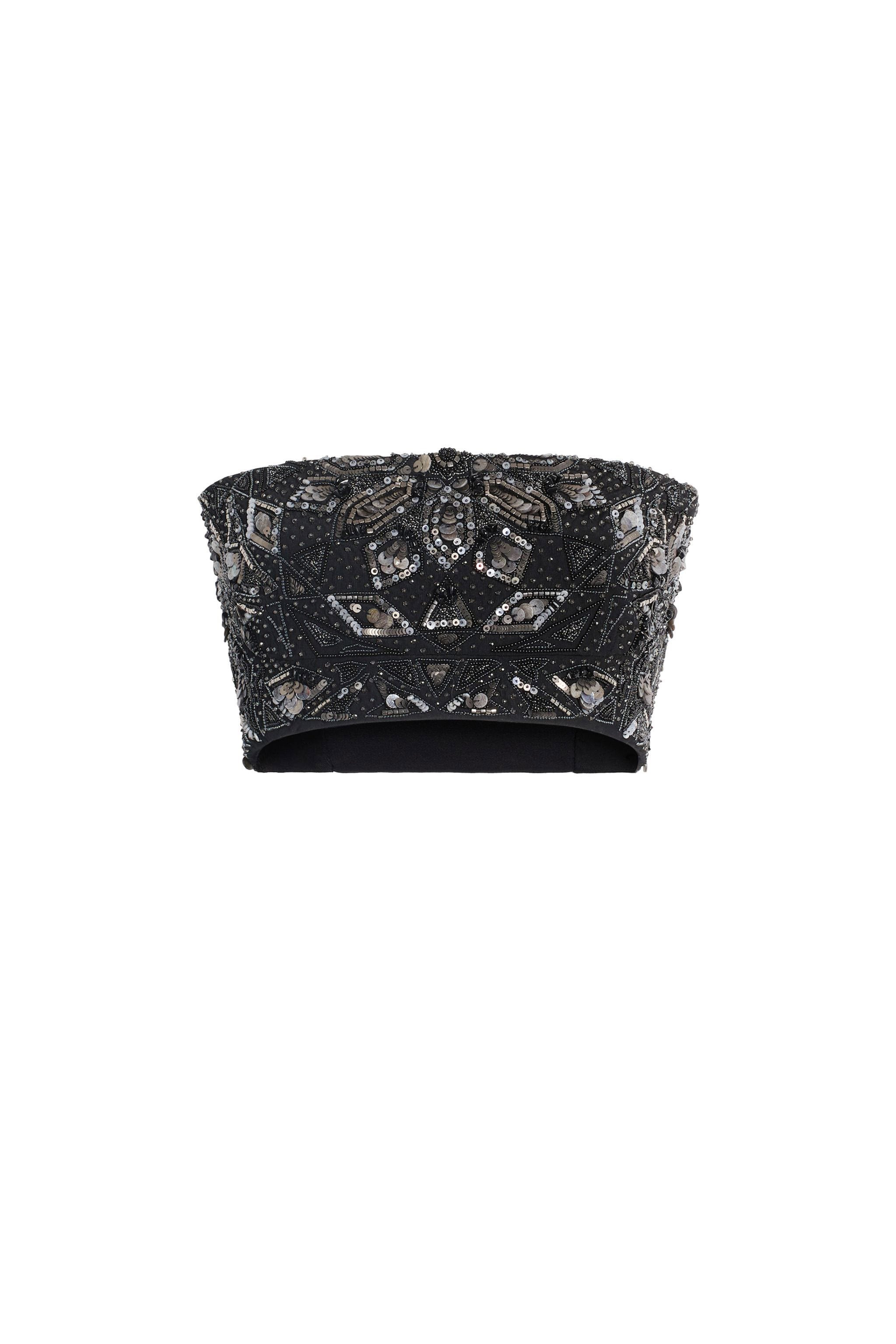 Sequin Embroidered Crop Top