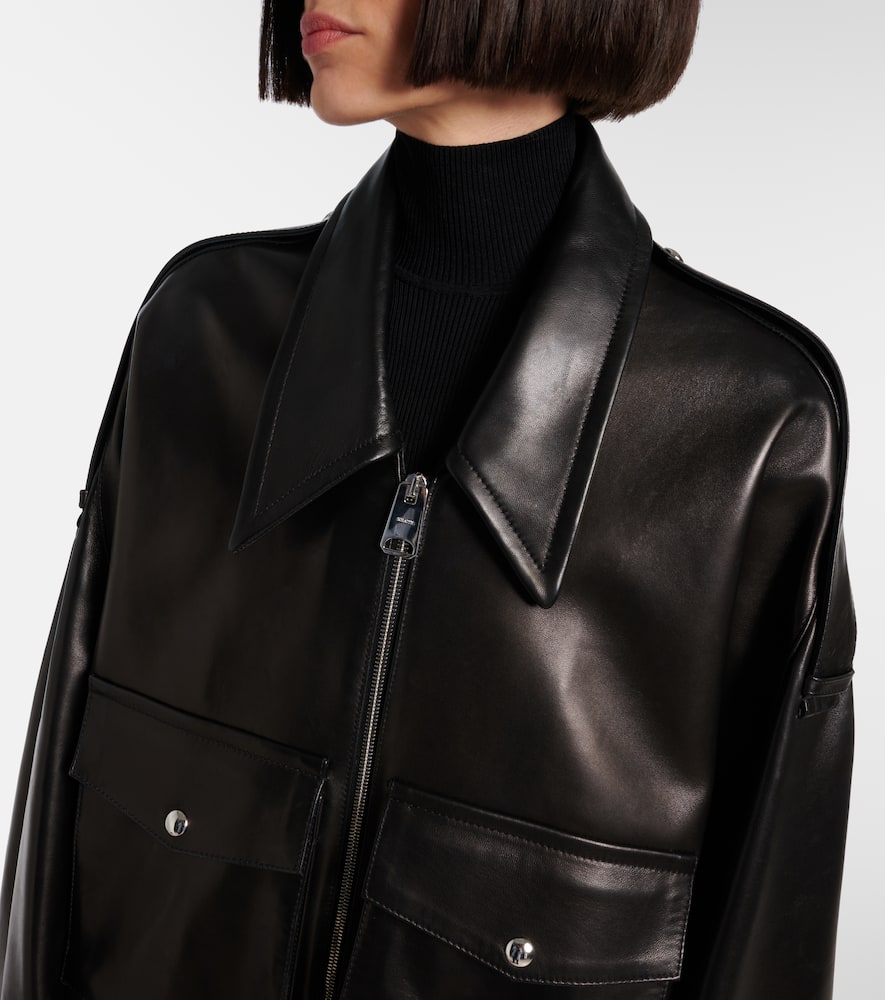 Owey oversized leather jacket