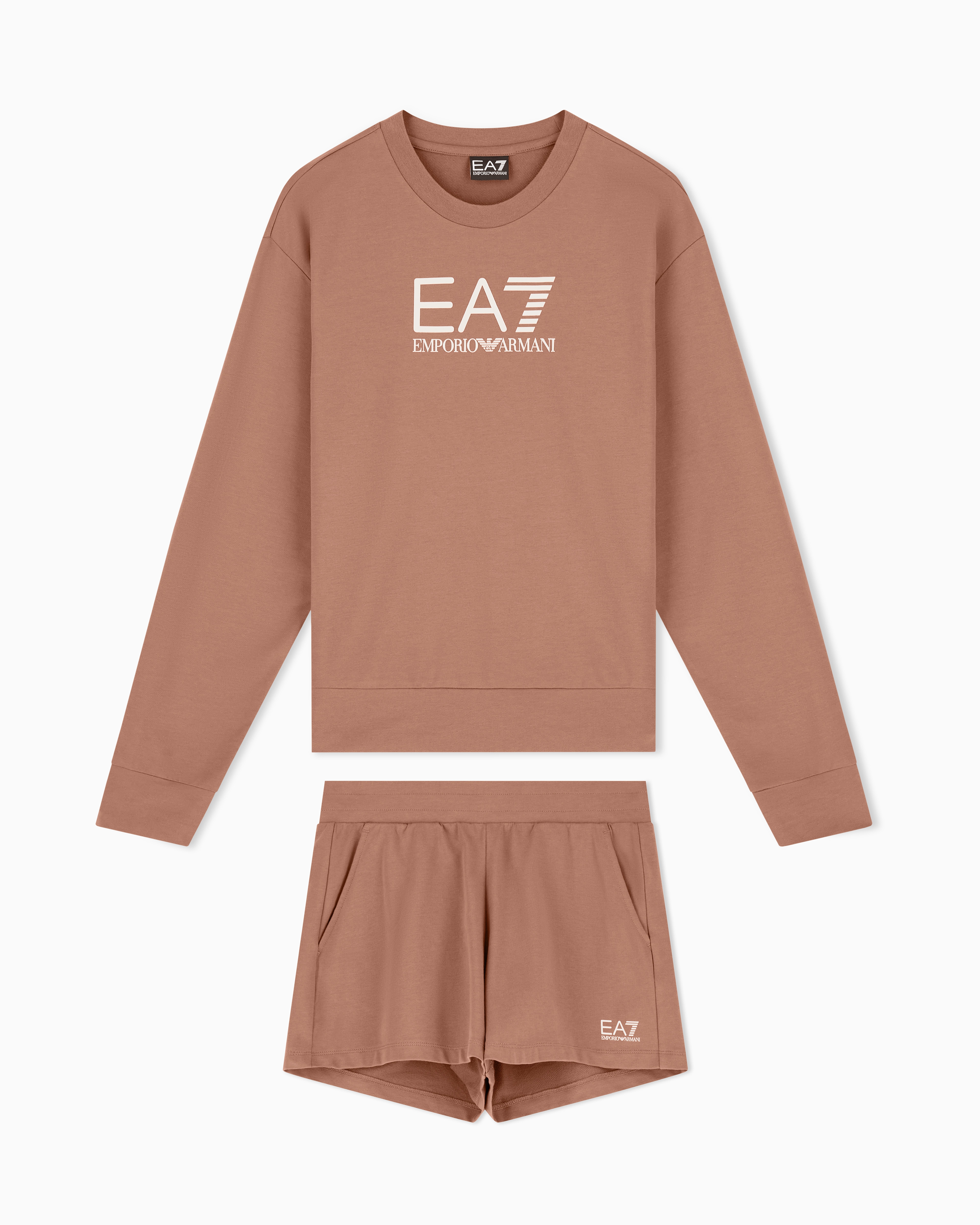 Stretch cotton-jersey T-shirt and shorts set
