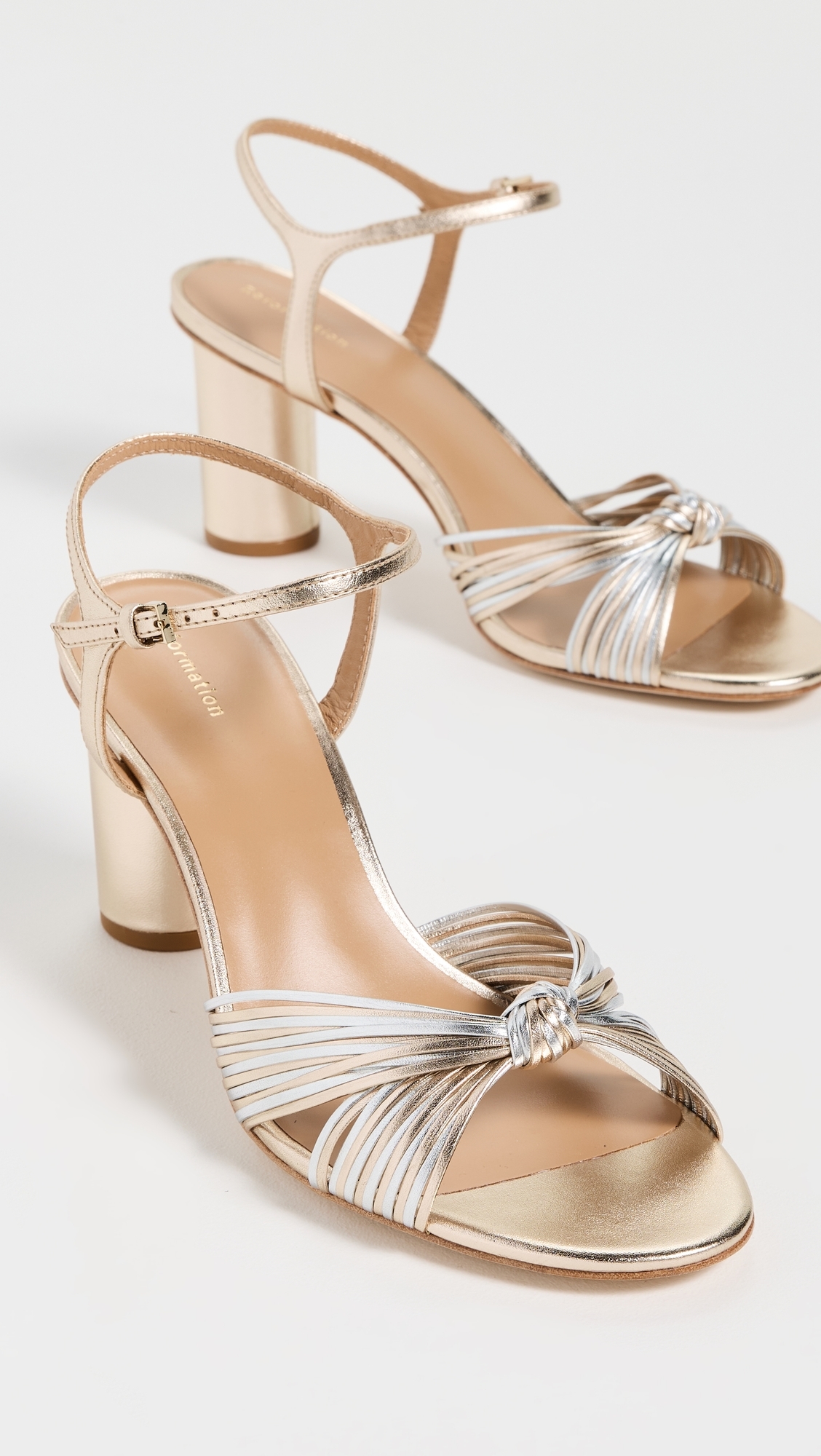 Petra Cylinder Heels Gold Silver
