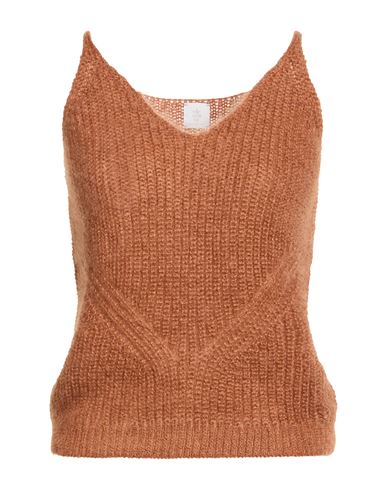 Woman Top Brown Size S Mohair wool, Silk
