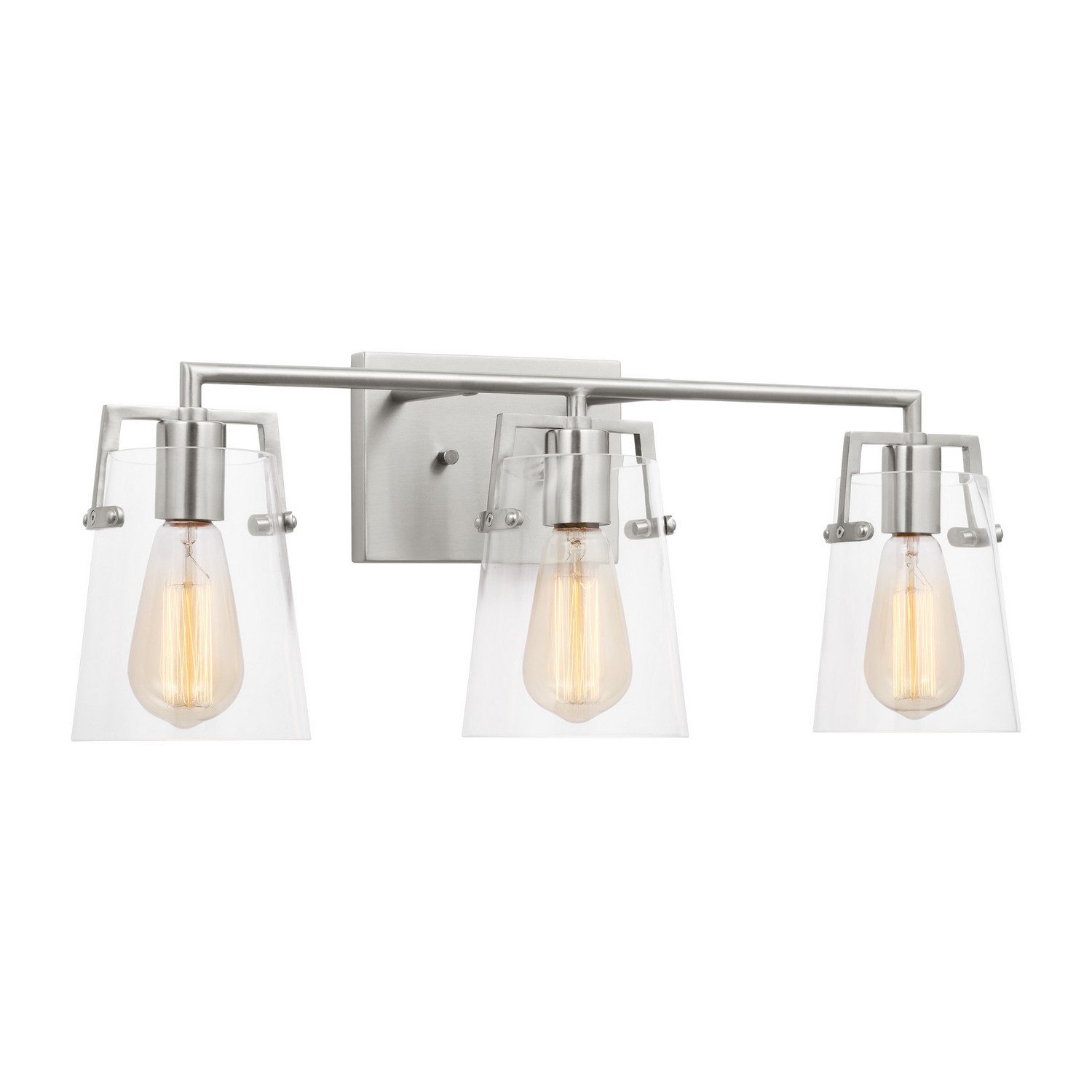 Brushed Steel Three Light Bath from the Crofton Collection