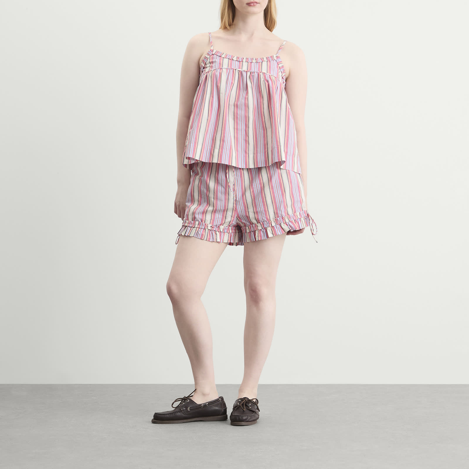 Women's Mafalda Ruffle Neck Top Pink