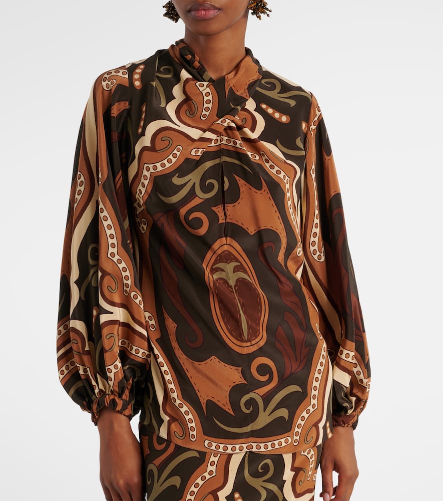 Printed silk blouse