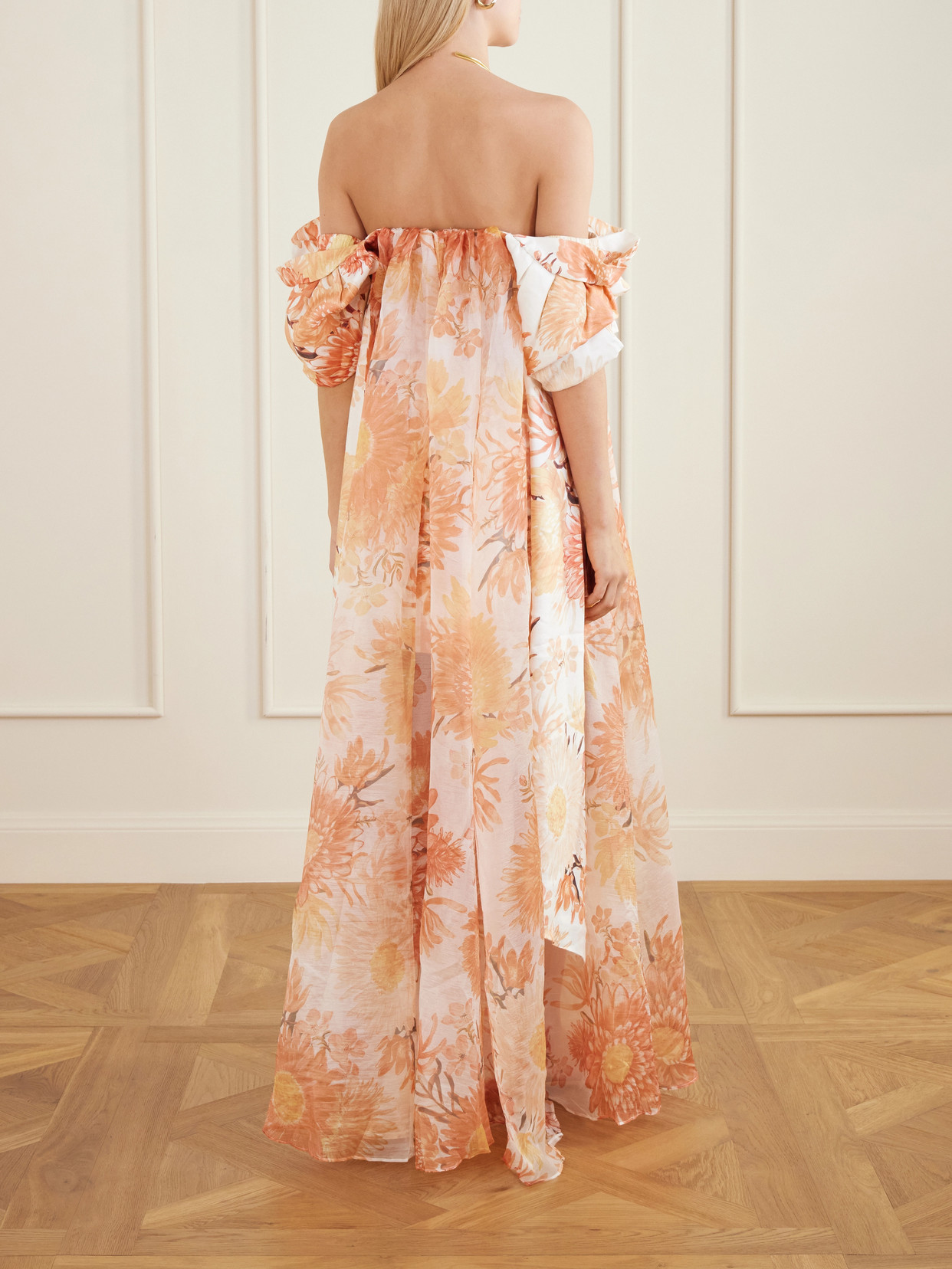 Cosette Ruffled Organza Gown - Orange