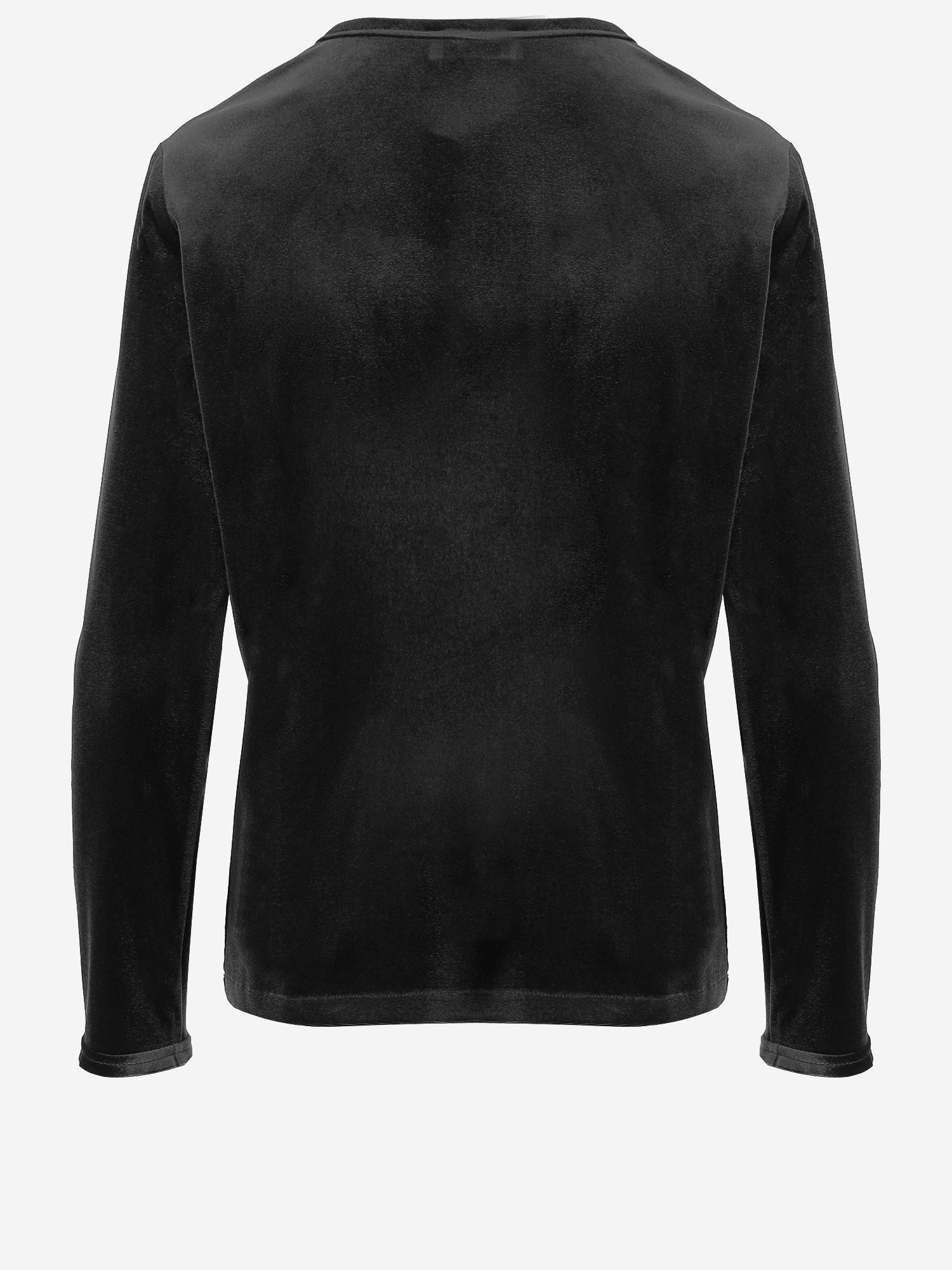Stretch Velvet Sweater — Black