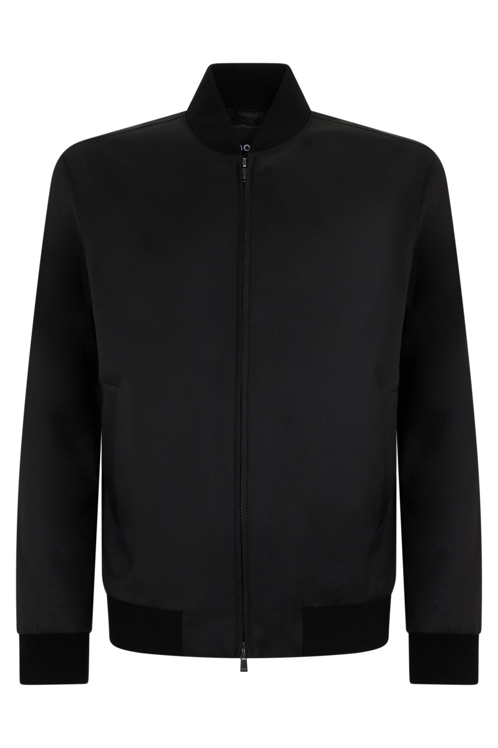 Wool Blend Zip Front Bomber Jacket
