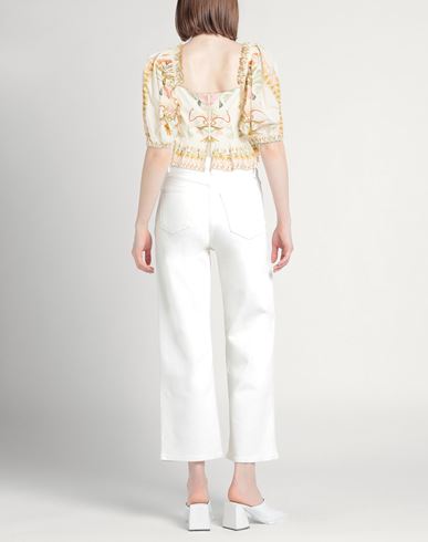 Woman Top Ivory Size 4 Cotton