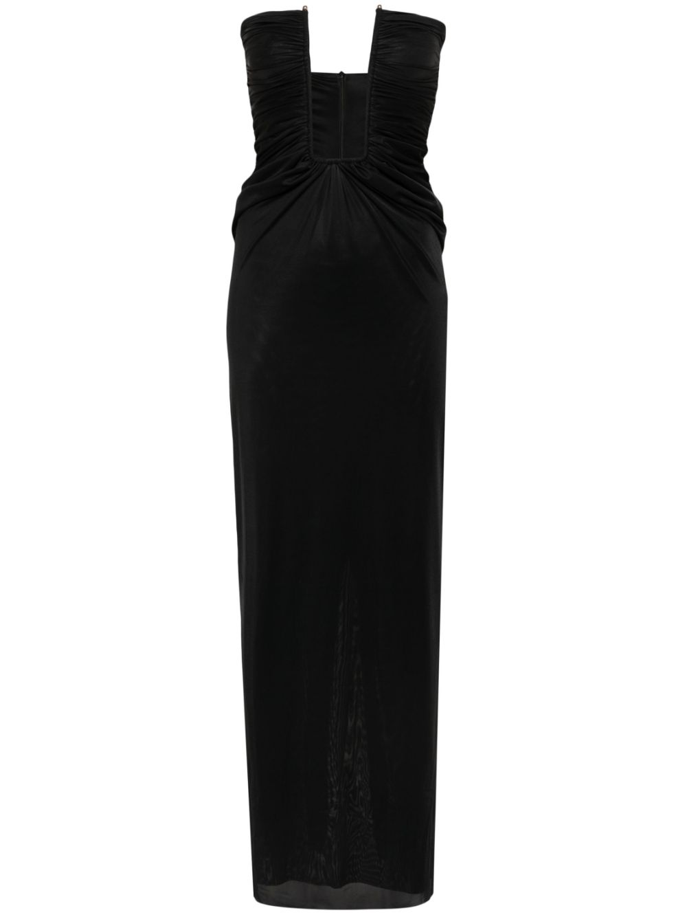 Strapless plunging-neck maxi dress - Black