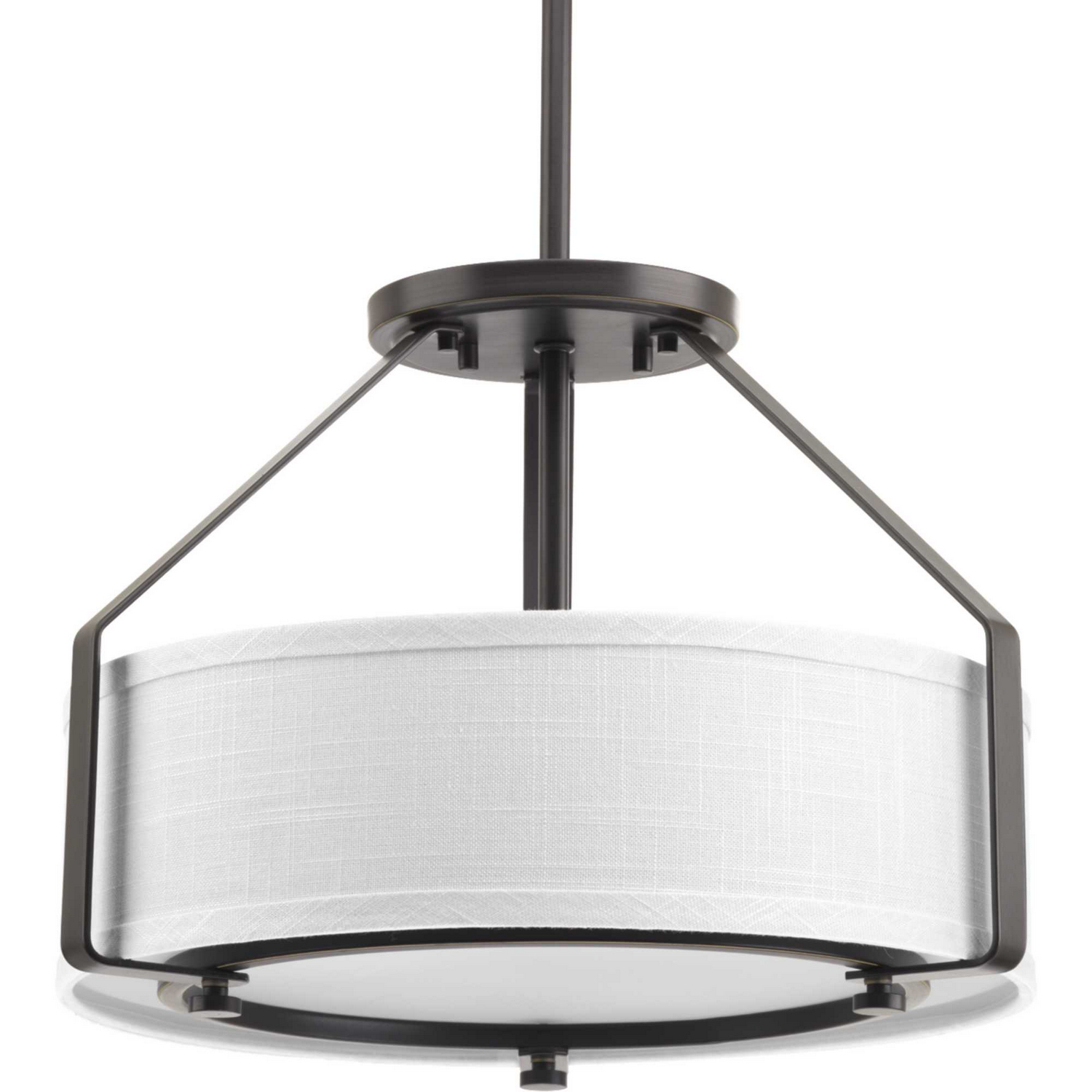 Antique Bronze Three Light Semi-Flush Mount from the Ratio Collection