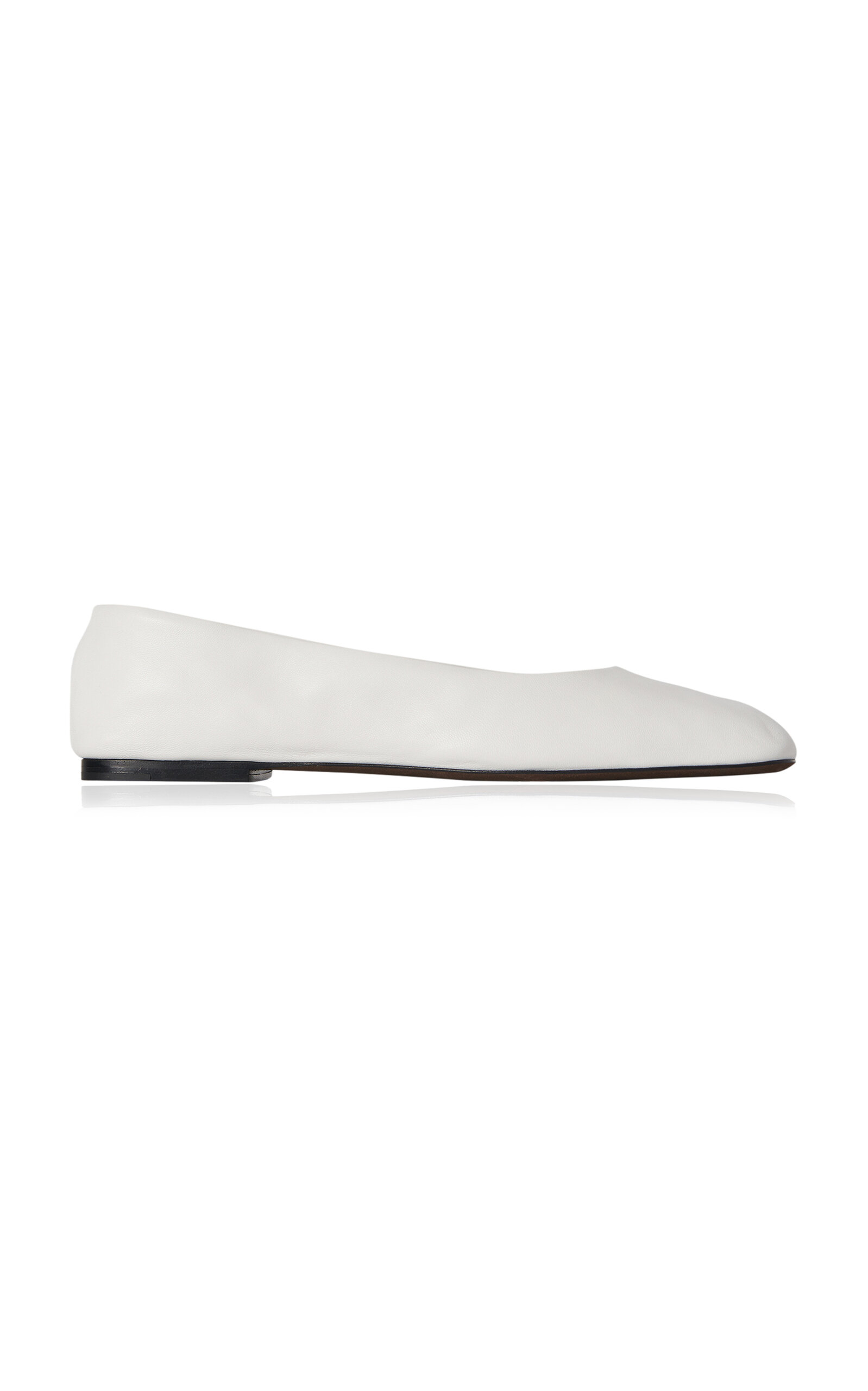 Leather Square Ballet Flats