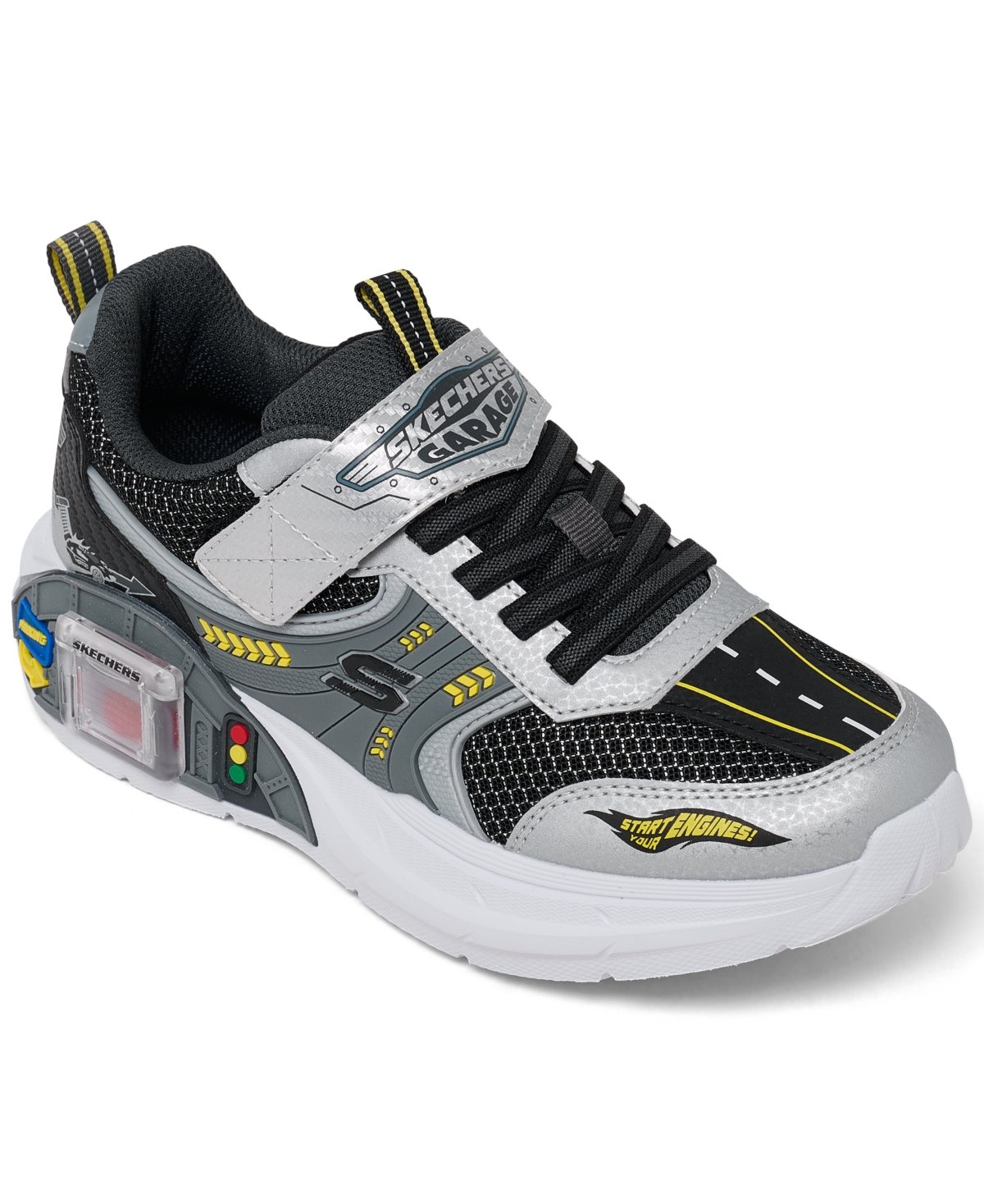 Little Kids Garage Lifestyle Sneakers from Finish Line - Silver, Black