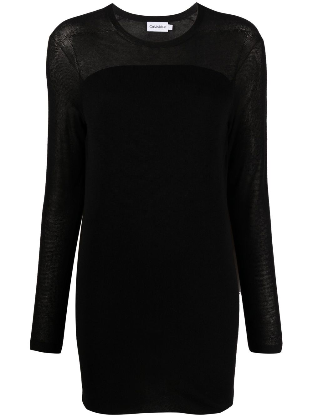 Long-sleeve sweater dress - Black