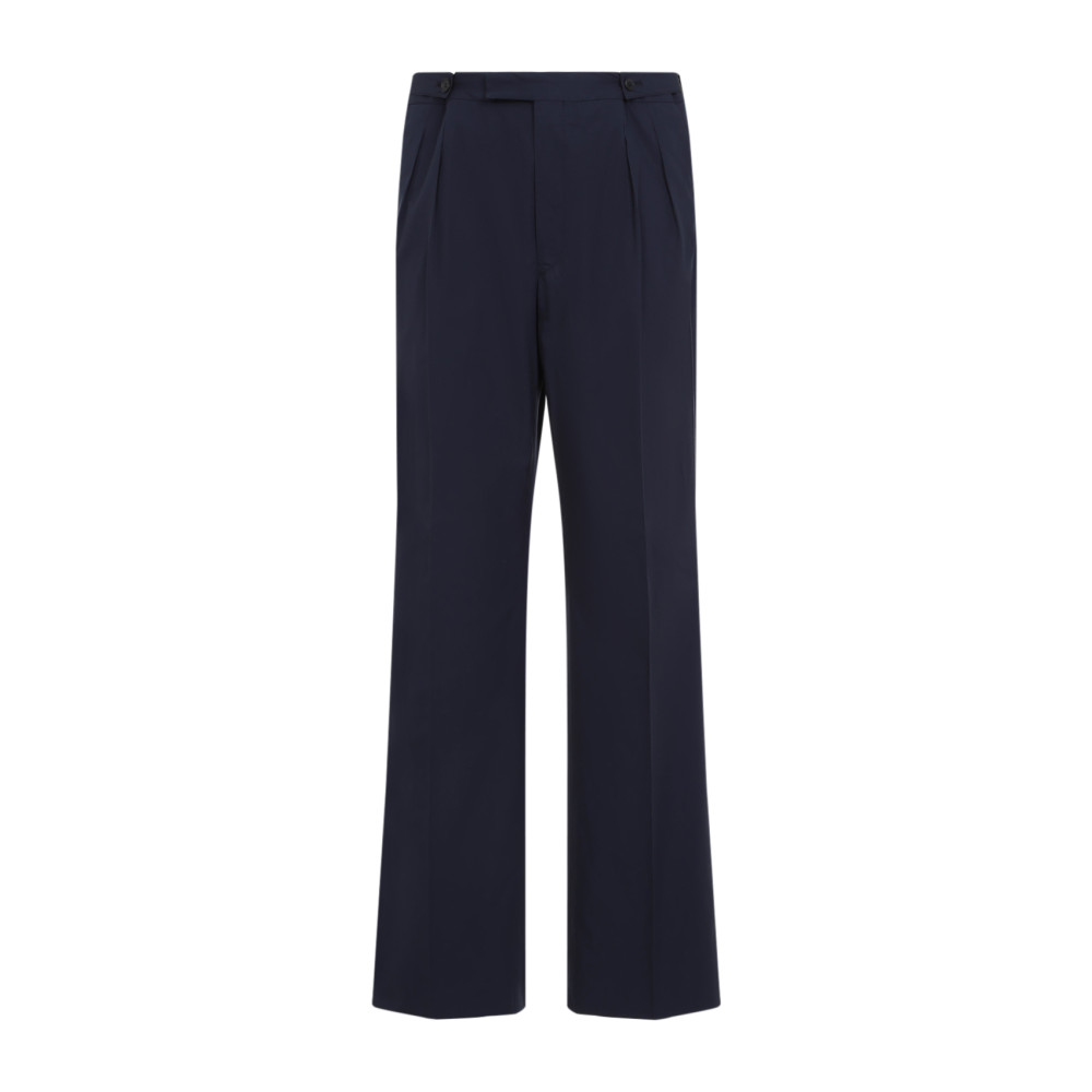 Blue Cotton Popeline Pants