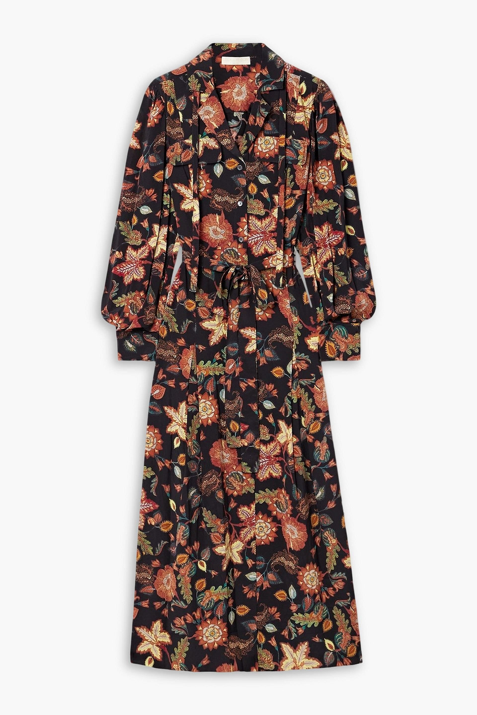 Giselle belted floral-print silk midi dress - Multicolor - US 0