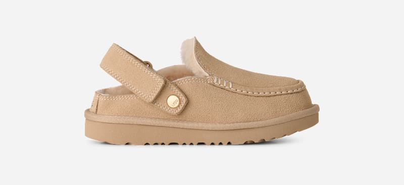 ® Kids' Goldenstar Evelina Clog Sheepskin Shoes in Sand Castle