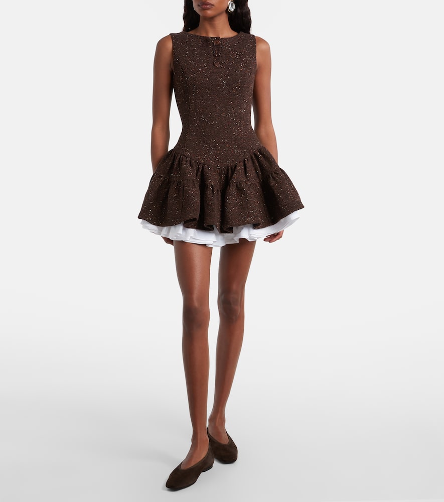 Knitted wool-blend minidress