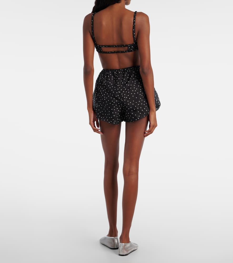 Polka-dot silk bralette