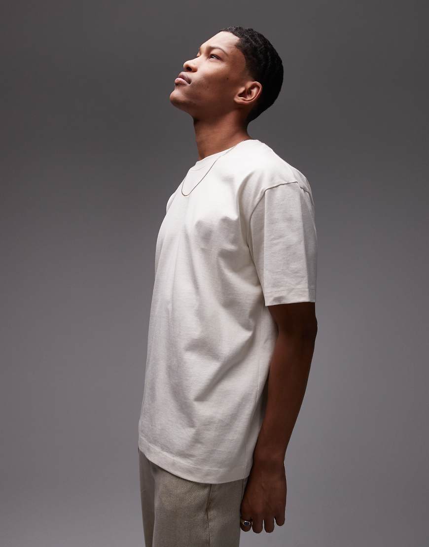 Oversized fit T-shirt in ecru-White