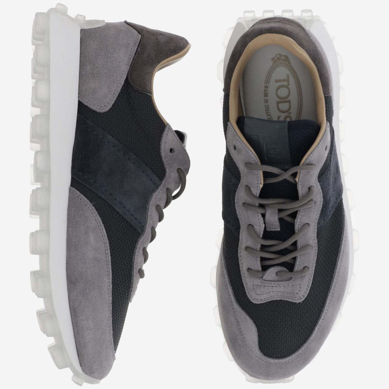 Tods 1T Suede And Fabric Sneakers