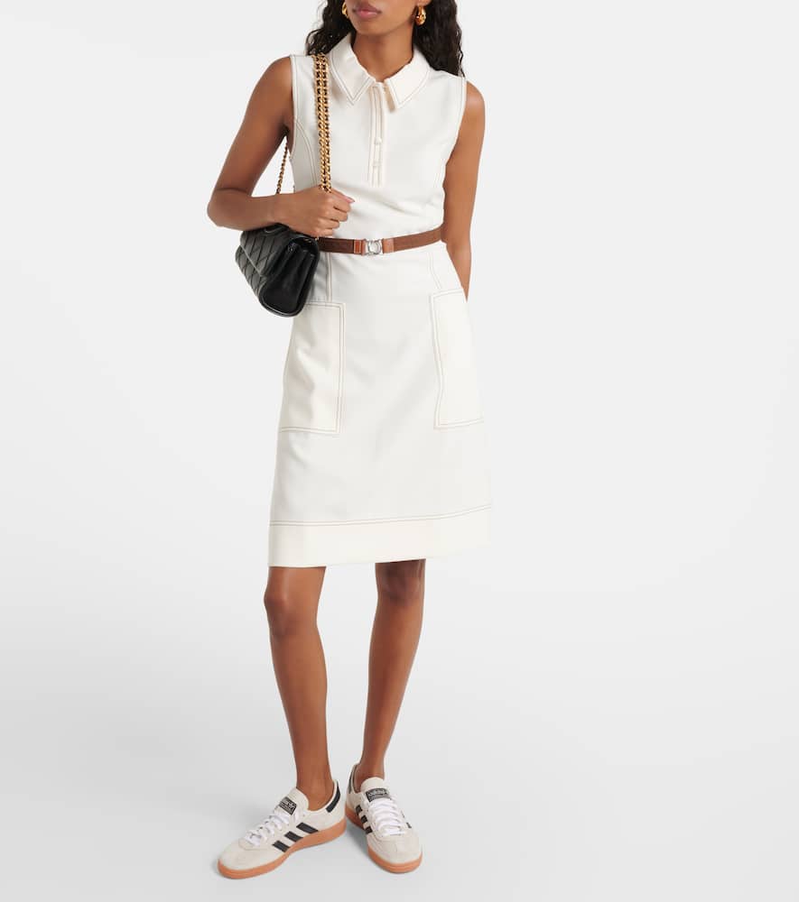 Belted sleeveless polo dress