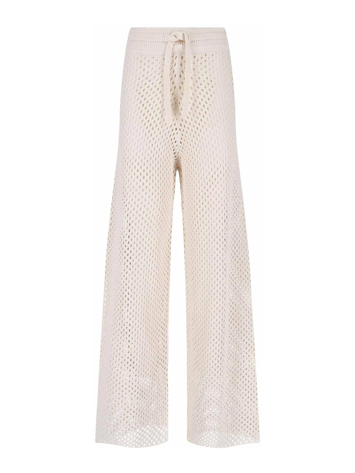 Golden Goose - wide leg crochet sheer trousers elastic waist