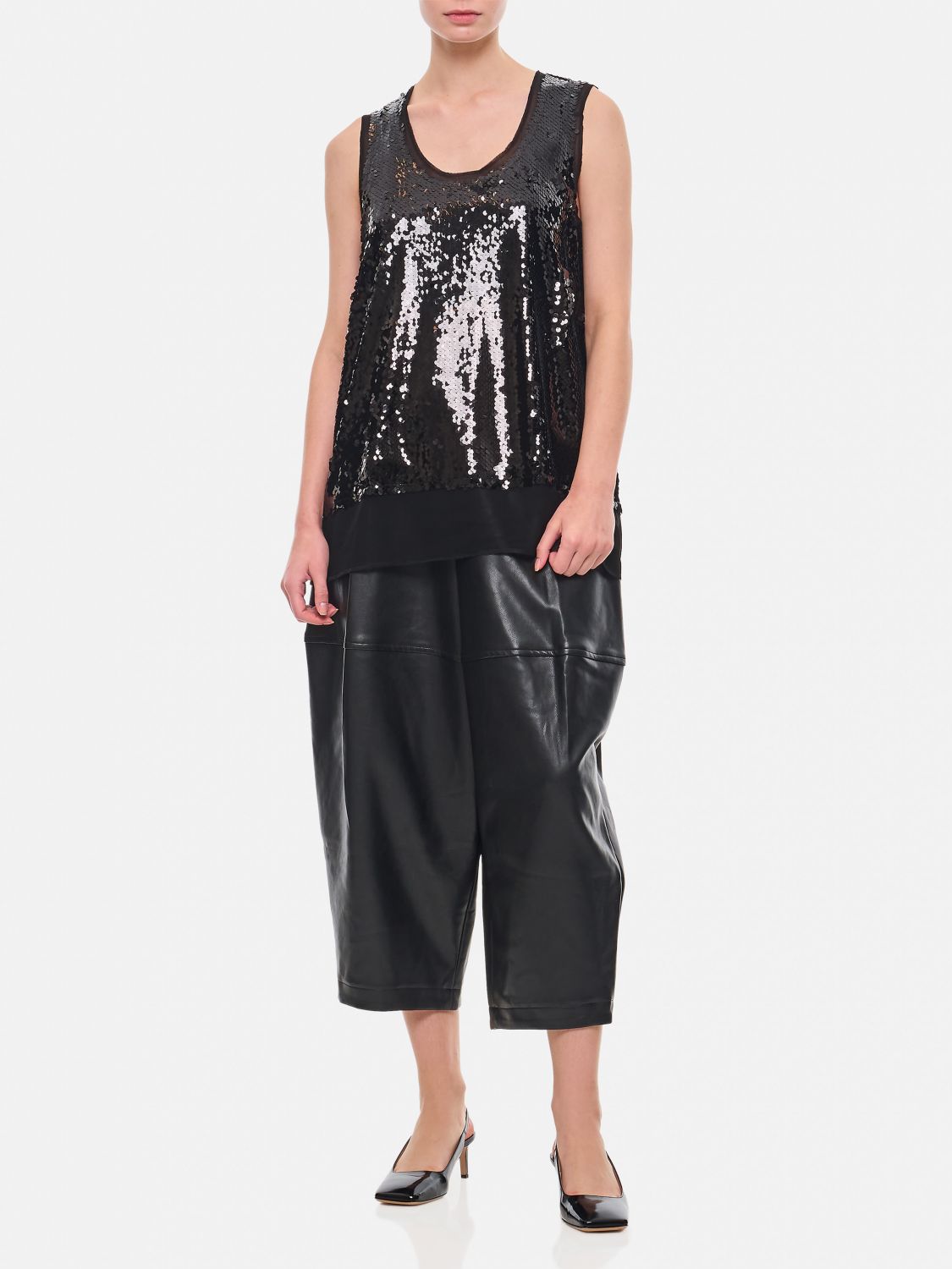 Sequined tank top - Black