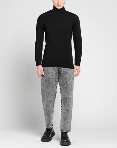 Man Turtleneck Black Size L Polyacrylic, Merino Wool, Polyamide, Elastane