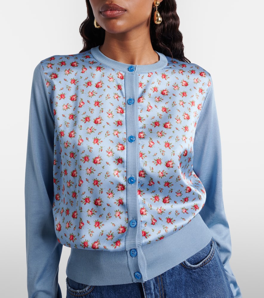 Floral silk cardigan